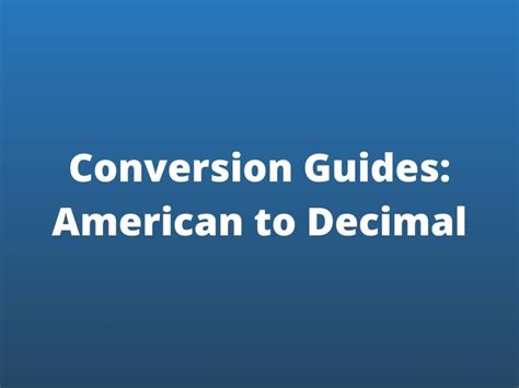 convert decimal odds to american|Odds Calculator: Converter to & from American to Decimal Odds.